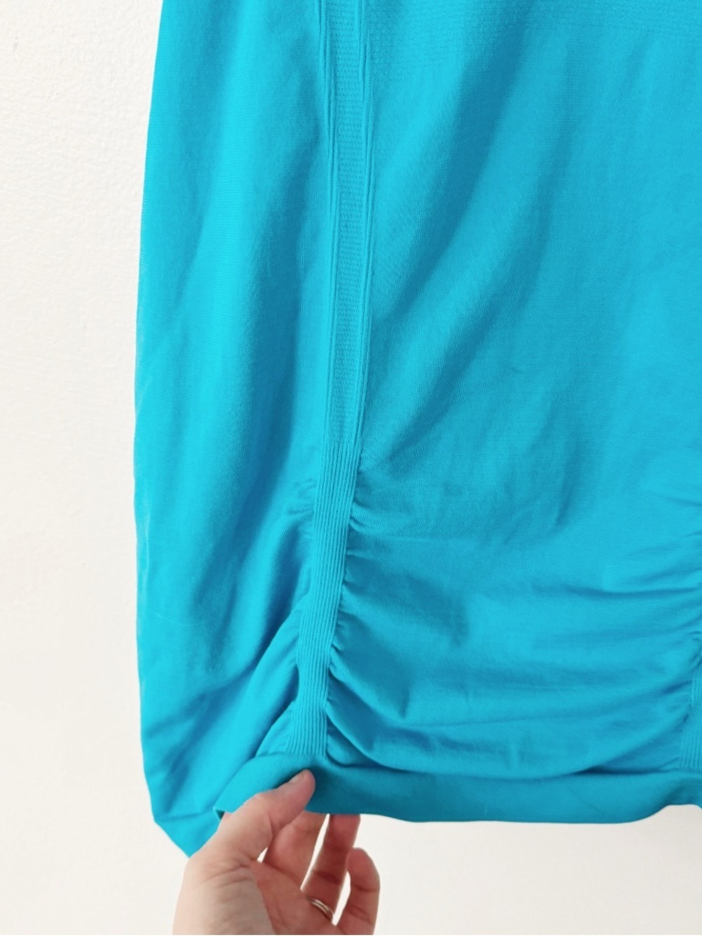 Athleta Bright Turquoise Racerback Tank with Front Ruching medium - Picture 3 of 6